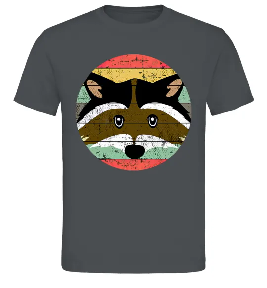 Чоловіча футболка Round racoon Графіт фото