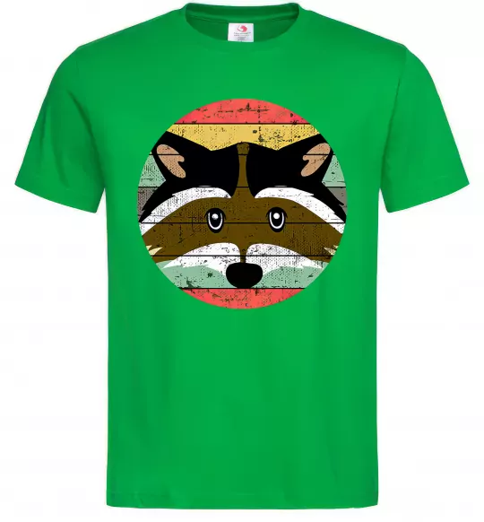Чоловіча футболка Round racoon Зелений фото