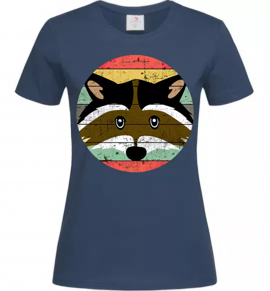 Женская футболка Round racoon Темно-синий фото