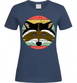 Женская футболка Round racoon Темно-синий фото