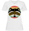 Женская футболка Round racoon Белый фото