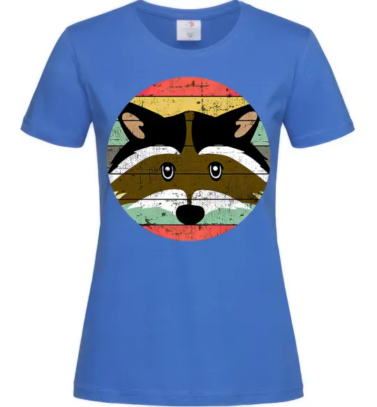 Женская футболка Round racoon Ярко-синий фото