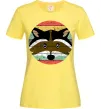 Женская футболка Round racoon Лимонный фото