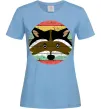 Женская футболка Round racoon Голубой фото