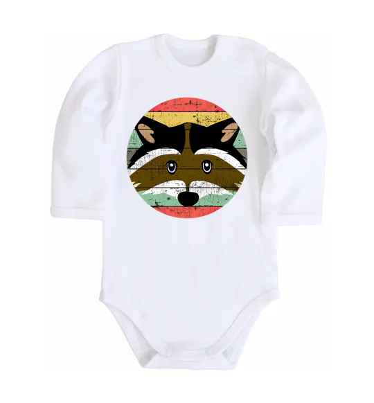 Детский боди Round racoon Белый фото
