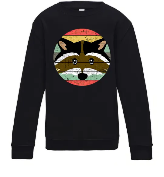 Детский Свитшот Round racoon Черный фото