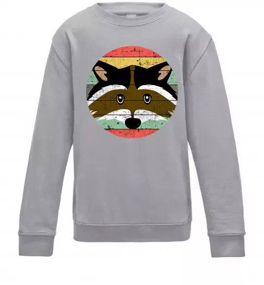Детский Свитшот Round racoon Серый меланж фото