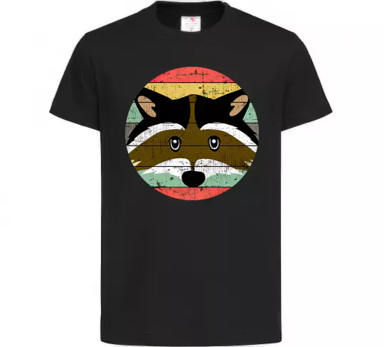 Детская футболка Round racoon Черный фото