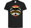 Детская футболка Round racoon Черный фото