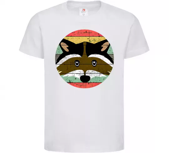 Детская футболка Round racoon Белый фото