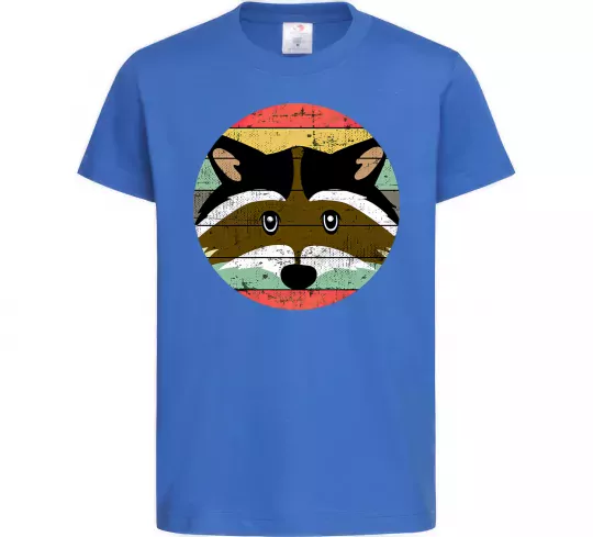 Детская футболка Round racoon Ярко-синий фото