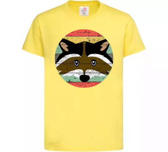 Детская футболка Round racoon Лимонный фото