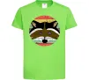 Детская футболка Round racoon Лаймовый фото