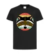 Детская футболка Round racoon Черный фото