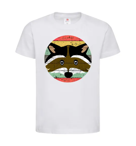 Детская футболка Round racoon Белый фото