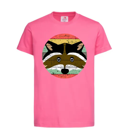 Детская футболка Round racoon Ярко-розовый фото