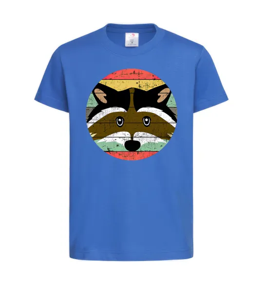 Детская футболка Round racoon Ярко-синий фото