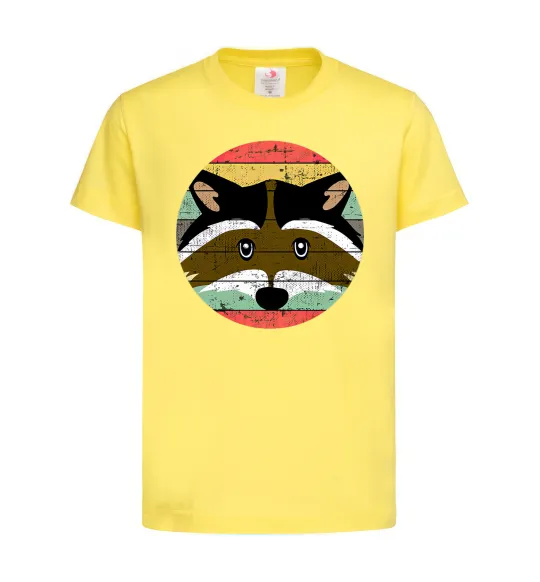 Детская футболка Round racoon Лимонный фото