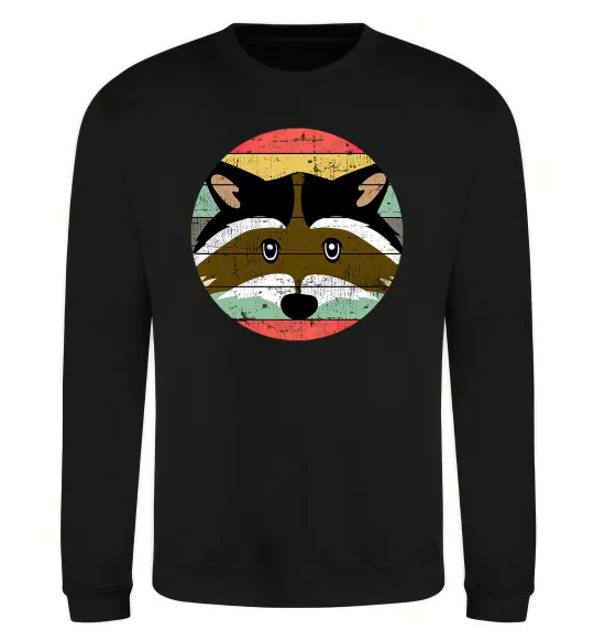 Свитшот Round racoon Черный фото