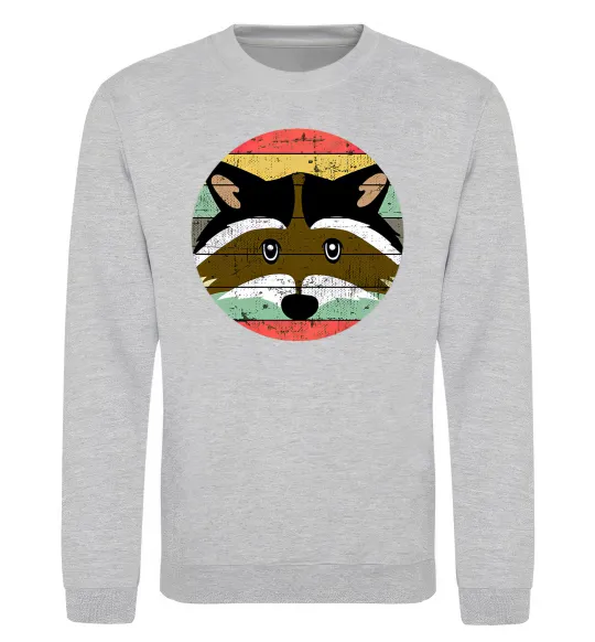 Свитшот Round racoon Серый меланж фото