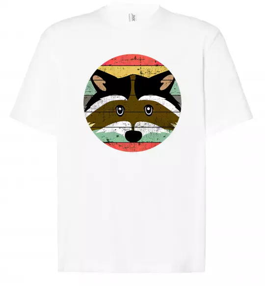 Футболка Оверсайз Round racoon Белый фото