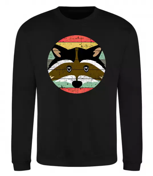 Світшот Round racoon Чорний фото