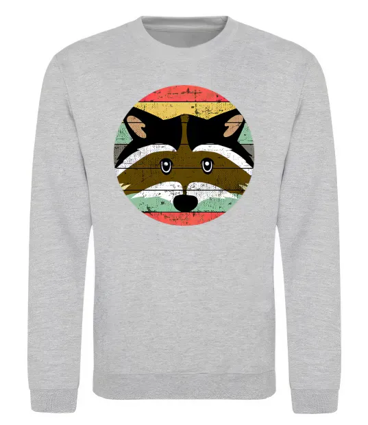 Світшот Round racoon Сірий меланж фото