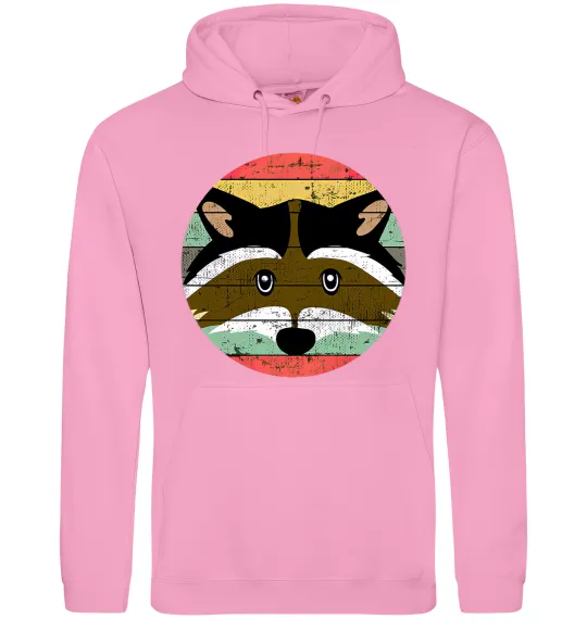 Мужская толстовка (худи) Round racoon Розовый фото