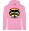 Мужская толстовка (худи) Round racoon Розовый фото