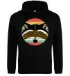 Мужская толстовка (худи) Round racoon Черный фото