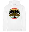 Мужская толстовка (худи) Round racoon Белый фото