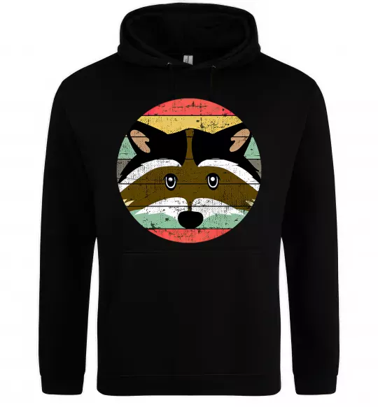 Женская толстовка (худи) Round racoon Черный фото