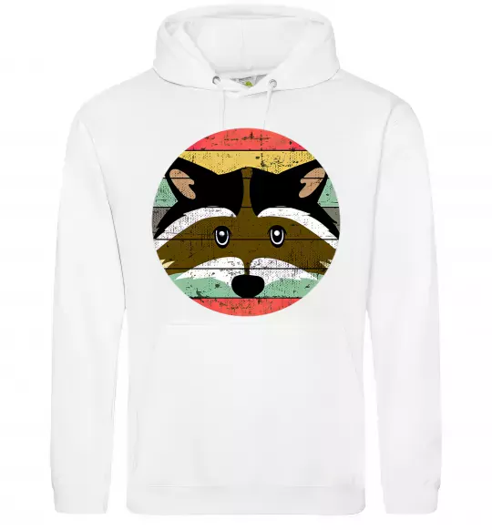 Женская толстовка (худи) Round racoon Белый фото