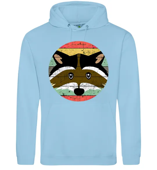 Жіноча толстовка (худі) Round racoon Блакитний фото