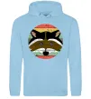 Жіноча толстовка (худі) Round racoon Блакитний фото