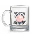 Чашка стеклянная Bubblegum racoon Прозрачный фото