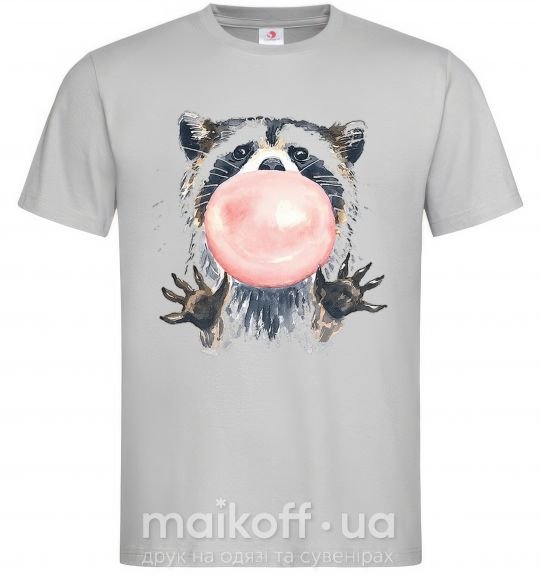 Чоловіча футболка Bubblegum racoon Сірий фото