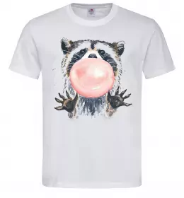 Мужская футболка Малюнок єнота Красный фото