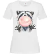 Женская футболка Bubblegum racoon Белый фото