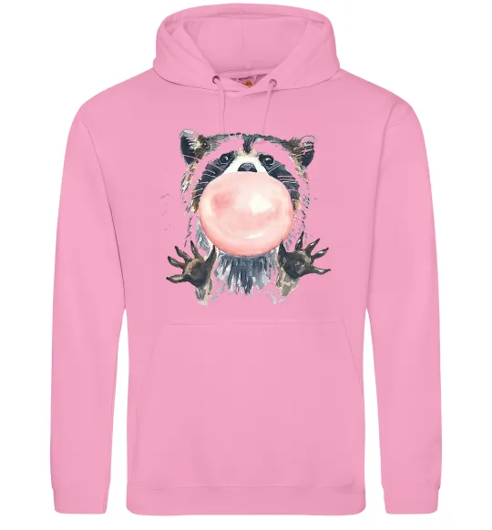 Мужская толстовка (худи) Bubblegum racoon Розовый фото