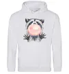 Мужская толстовка (худи) Bubblegum racoon Серый меланж фото