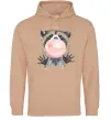 Мужская толстовка (худи) Bubblegum racoon Песочный фото