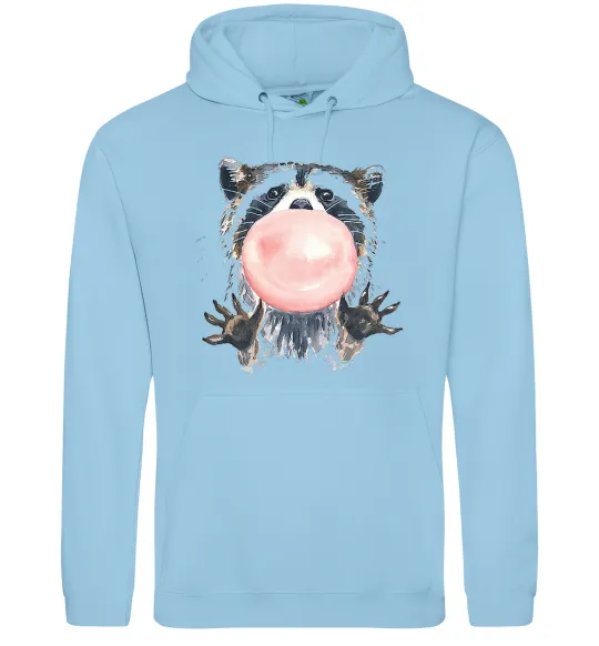 Мужская толстовка (худи) Bubblegum racoon Голубой фото