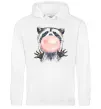 Жіноча толстовка (худі) Bubblegum racoon Білий фото