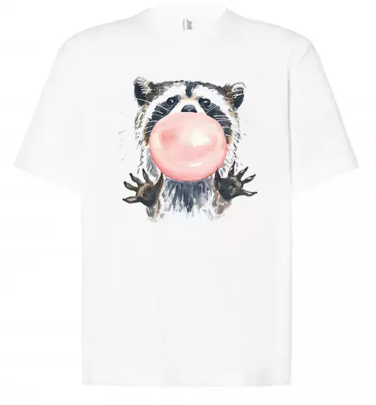 Футболка Оверсайз Bubblegum racoon Белый фото