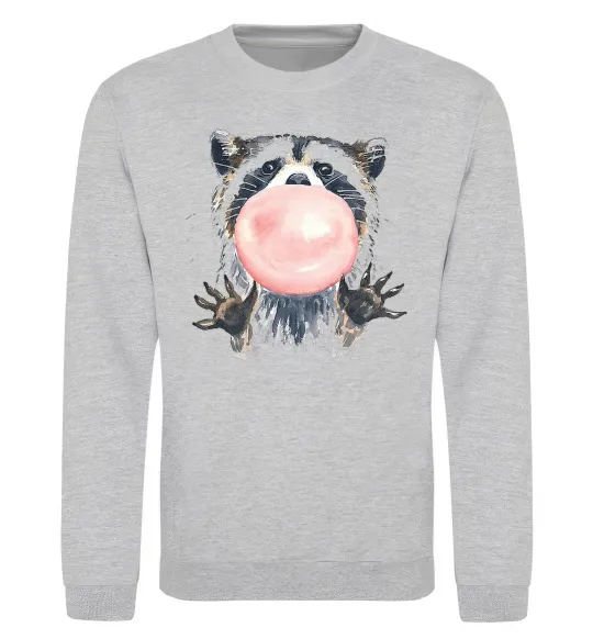 Світшот Bubblegum racoon Сірий меланж фото