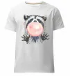 Мужская премиум футболка Bubblegum racoon Белый фото