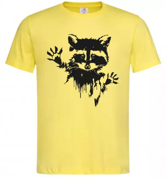 Чоловіча футболка Лапки єнота Лимонний фото