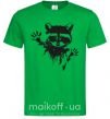 Мужская футболка Лапки енота Зеленый фото