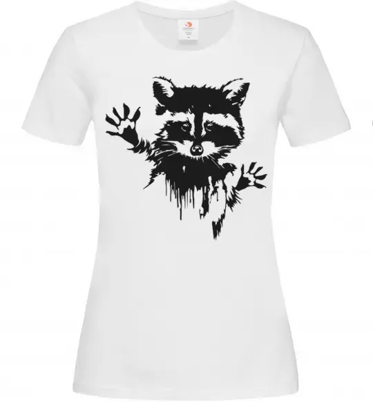 Жіноча футболка Лапки єнота Білий фото